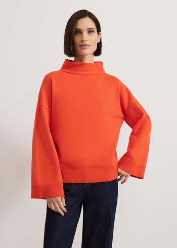 Phase Eight Blaire Fluted Sleeve Knitwear Orange Australia | LZ2590864